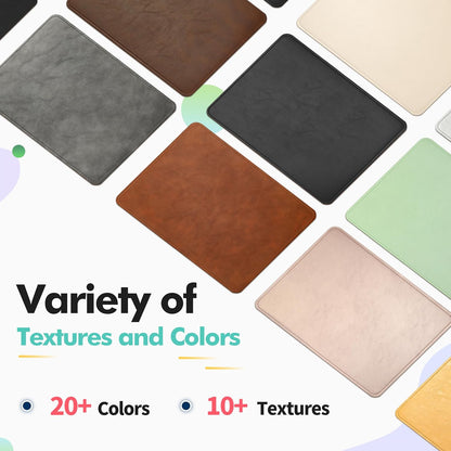 PU Leather Mouse Pad with Stitched Edge Micro-Fiber Base with Non-Slip, Waterproof, Mouse Pad for Computers, Laptop, Office & Home,1 Pack, 8Inch11Inch (Light Pink)